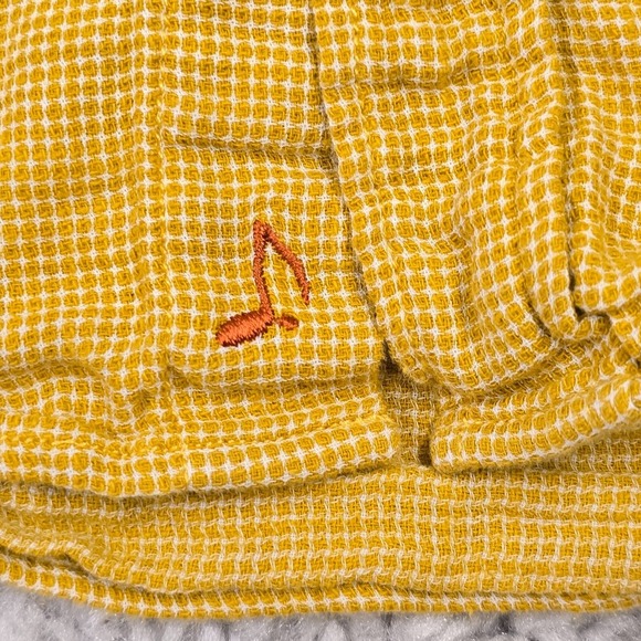 32 Bar Blues‎ Shirt Men Large Yellow Short Sleeve Cotton Button Front Resort - Picture 4 of 12